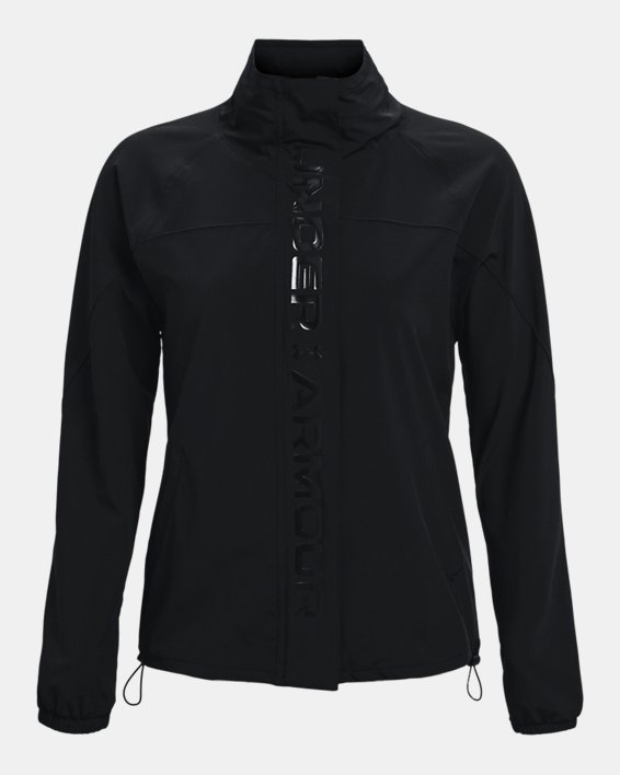 Women's UA RUSH™ Woven Full-Zip Jacket, Black, pdpMainDesktop image number 7